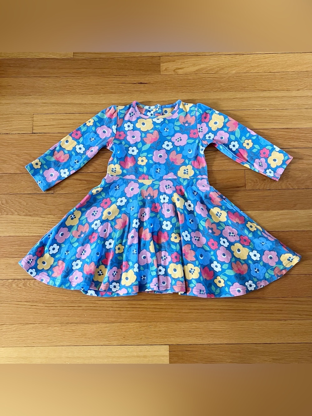Jojo Maman Bebe Colorful Floral Cotton Twirl Skater Dress 2-3